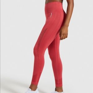 GYMSHARK Energy Seamless Coral Red Leggings
